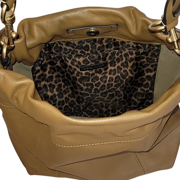 NWT - Rebecca Minkoff - Alex Slouchy Leather Shoulder Bag - Military - Tan - Picture 13 of 16